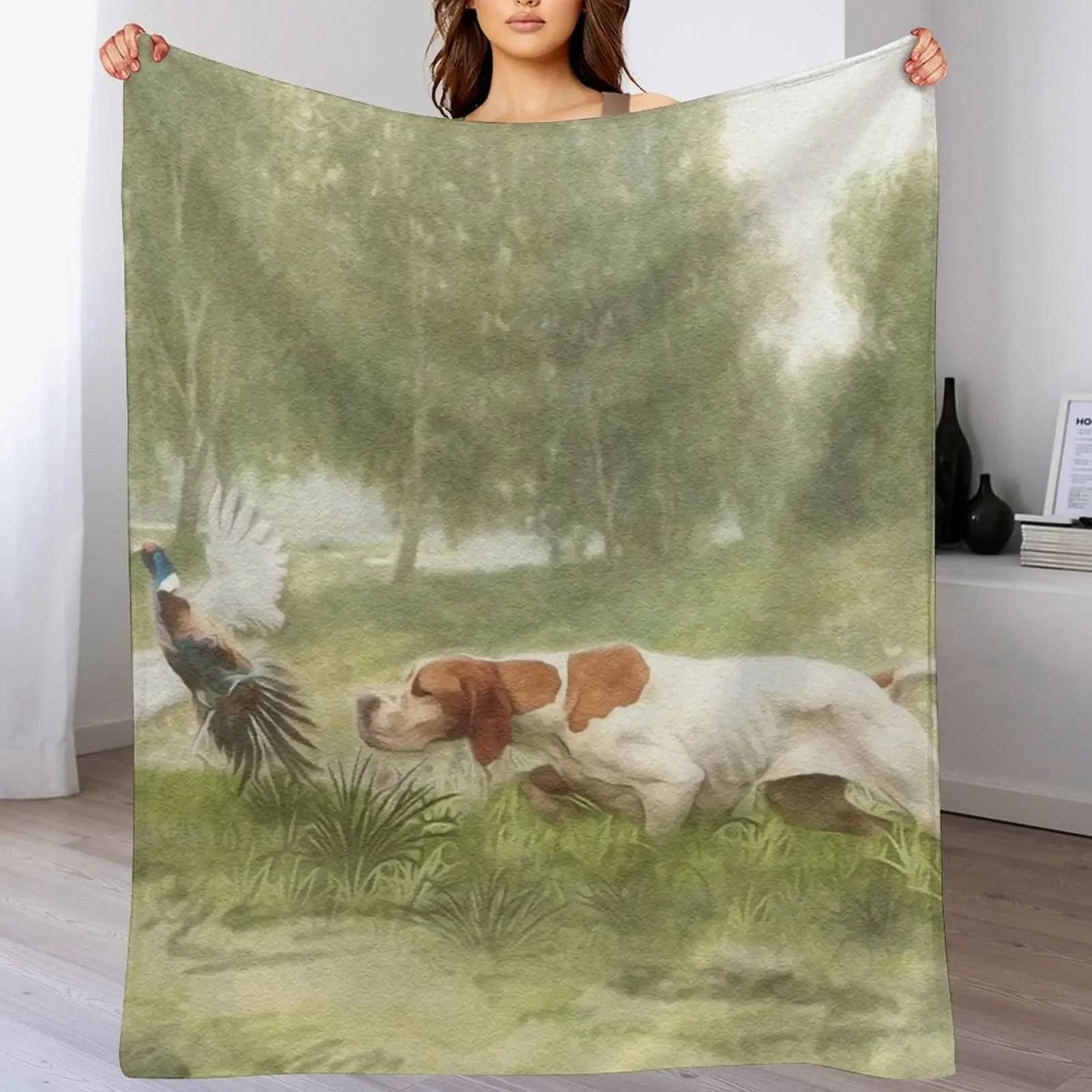 Peasant Hunt with Pointer Shooting Cover Thin bed Fashionable bed for children blankets