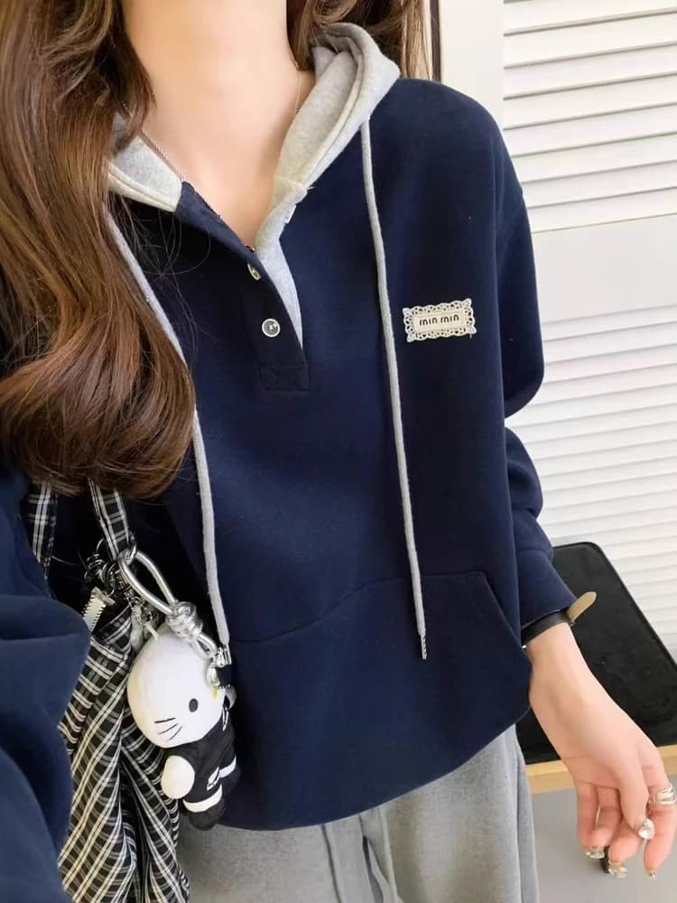 Fashionable Ladies Hoodie Autumn Wear Loose Style Popular New Arrival Spring Autumn Outerwear Comfortable Breathable Casual Top
