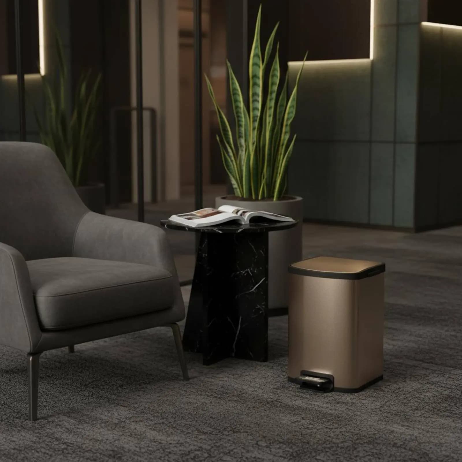 Nuovo Cestino per Rifiuti con Design Cinese, Antiodore, Effetto Legno, Contenitore per Rifiuti Salvaspazio, Forniture per la Casa