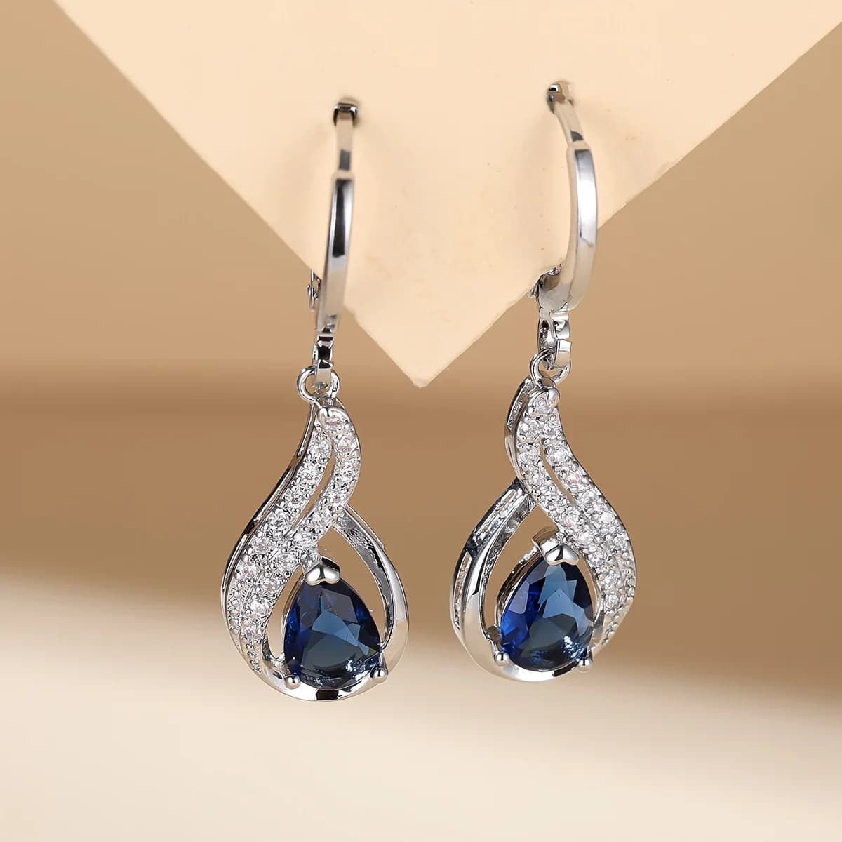 Elegant Drop Earrings with Sparkling Cubic Zirconia - Ladies' Chic Minimalist Design for Weddings and Parties