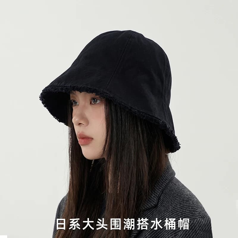 Japanese style big head fisherman hat, face covering, versatile bucket hat, sun shading hat for women in spring and autumn