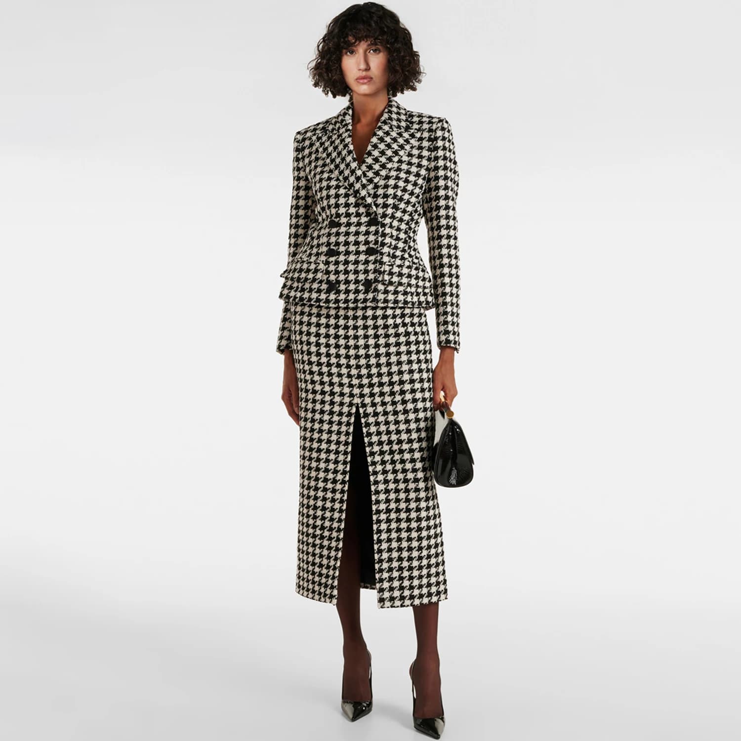 Allingentle Abito con gonna pied de poule Set da 2 pezzi da donna Abiti da ufficio per feste aziendali Set di gonne Personalizza