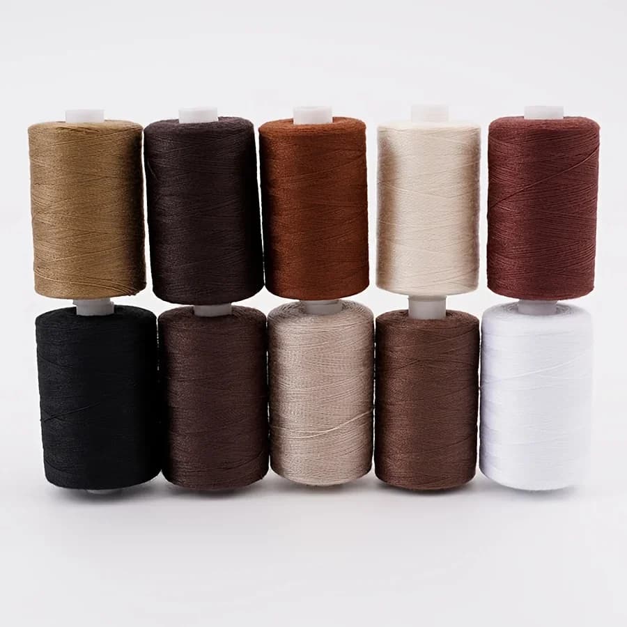 402 Filo per cucire a mano Marrone Serie 1000m Filo per macchina da cucire Filo in poliestere per uso domestico fai da te Set di 10 fili per cucire a colori