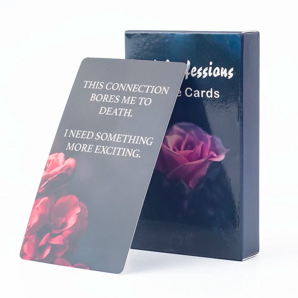 Carte Oracle per confessione scura Carte Oracle a doppia fiamma Parole chiave d'amore, Mazzo di messaggi, Dark Shadow 50 carte Giochi da tavolo
