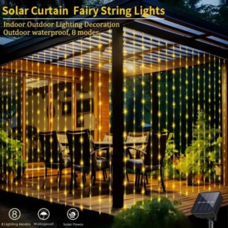1 Pack of 200 LED Cord Lights for Outdoor Waterproof Solar Tents 8 Lighting Modes For Curtains For Wedding Party Decoration