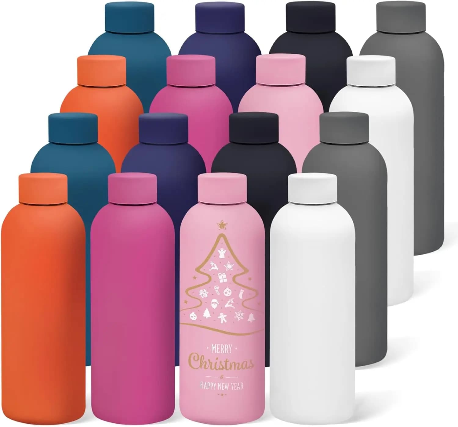 Set of 16 17oz Stainless Steel Insulated Water Bottles, Double Vacuum Wall, Thermal, for Sports, Travel, Corporate Gifts, Office