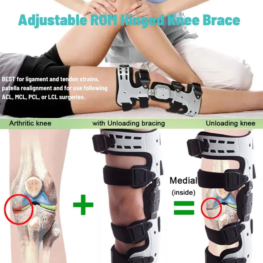 OA Unloader ginocchiera per osteoartrite, riparazione della cartilagine, dolore articolare del ginocchio osseo su osso, supporto per ginocchio per deambulazione laterale