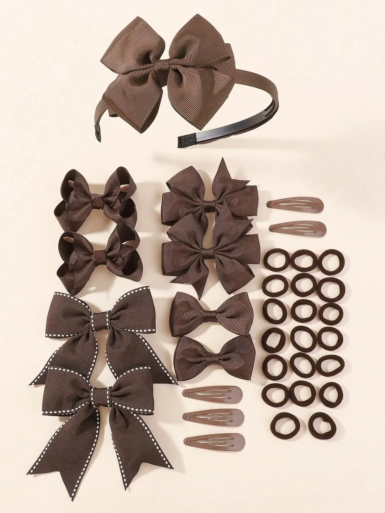 Set di 34 Accessori per Capelli Blu Navy per Ragazze, Mollette, Fasce e Elastici per Capelli, Strumenti per Acconciature Scolastiche