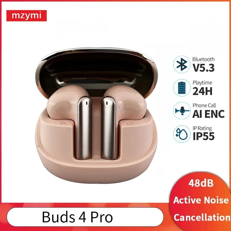 mzymi Auricolari Bluetooth 5.3 4 Pro Auricolari wireless in-ear con audio Hi-Fi, cuffie sportive impermeabili per XIAOMI