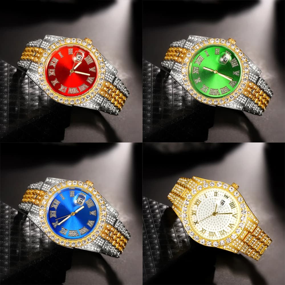 2024 Iced Out Watch Men Luxury Brand Full Diamond AAA Watches CZ men's watch waterproof Hip Hop men's watch for men