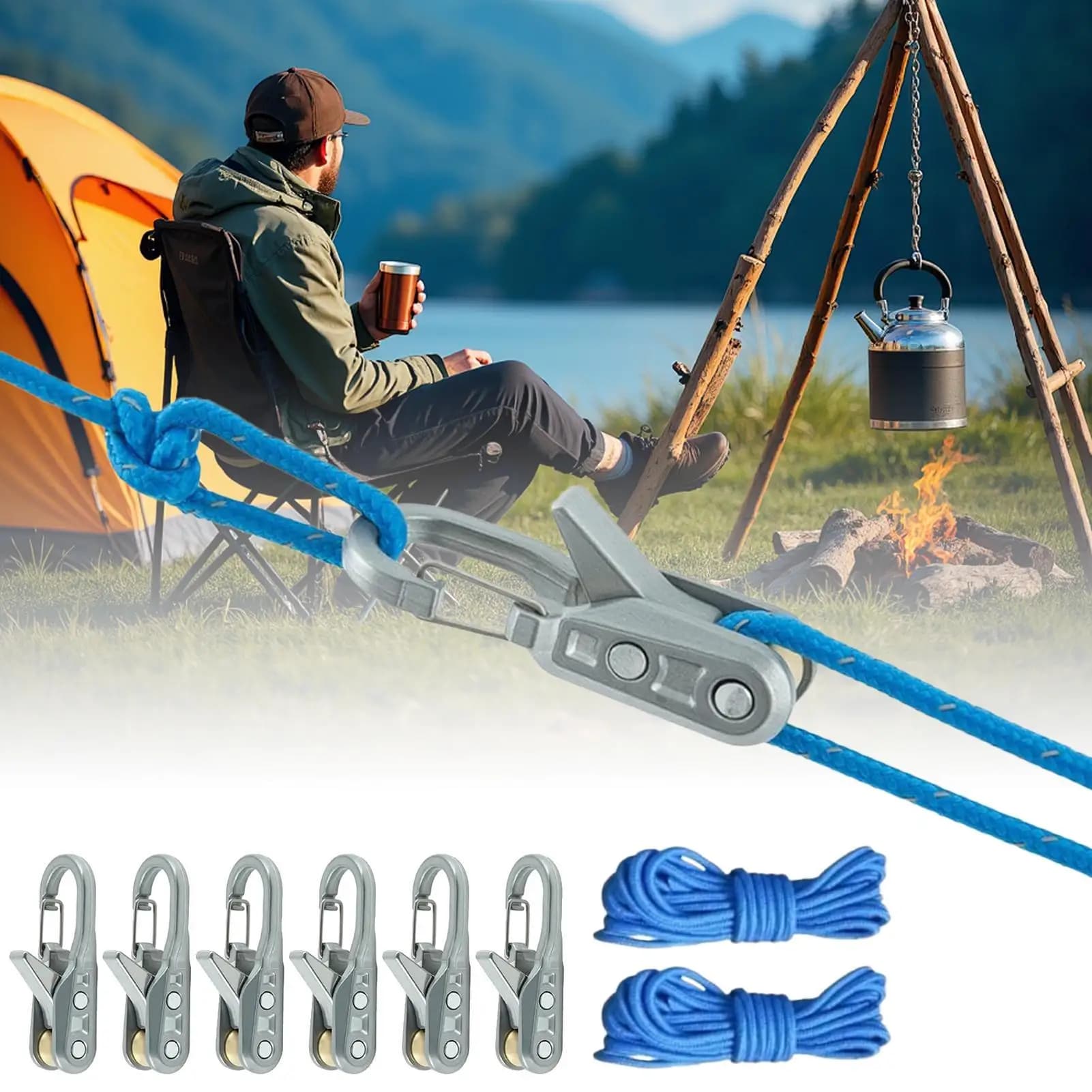 Curtain for Corda Paracord, Rulled Roller for Camping Tents, Cargo Belts, Tent Fixing for Overlanding Outdoor