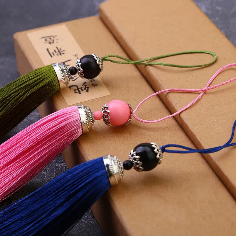 1/3/5pcs Silk Tassel Fringe Brush Sling Tassels Trim With Beads Pendant For Sew Curtains Jewelry Accessories DIY Wedding Decor