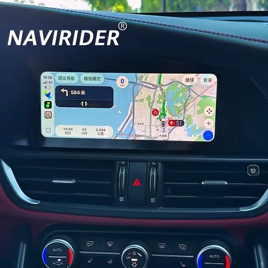 Autoradio Touch Screen per Alfa Romeo Giulia Stelvio 2016-2024, Lettore Multimediale Android 15 con GPS, Navigazione, Stereo e Carplay
