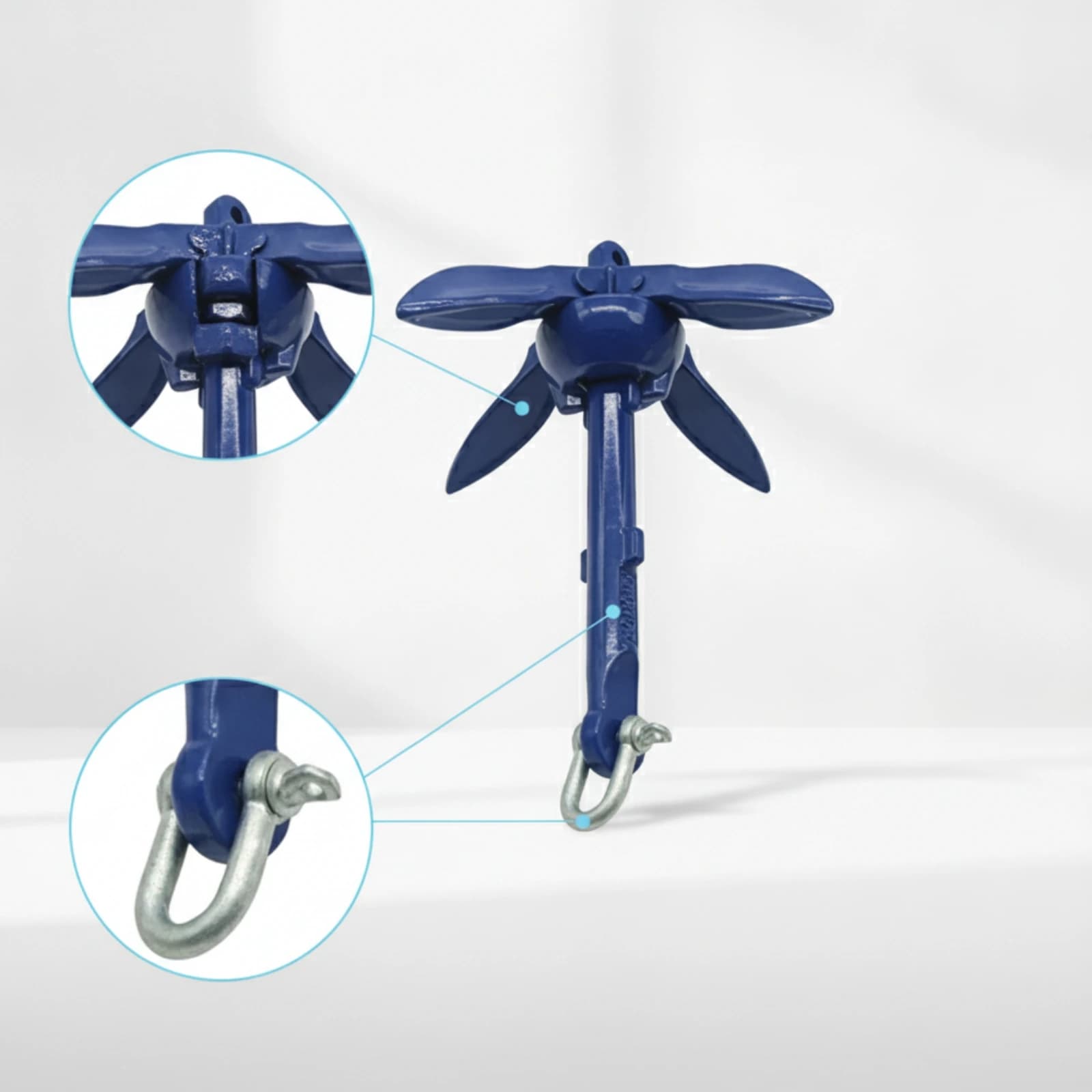 Folding Grapnel Anchor Foldable Folding Anchor Compact Lightweight for Kayakers, Inflatable Boats