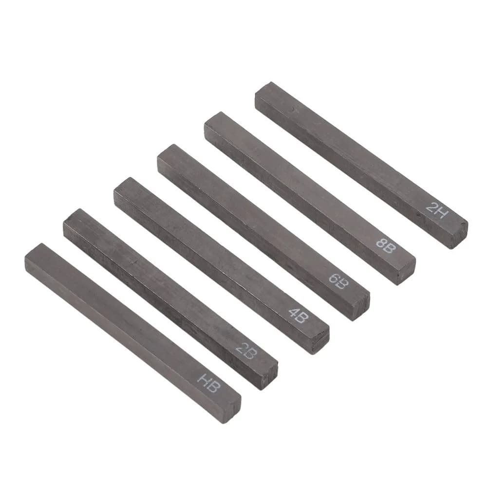 6PCS Square Shape Sketch Charcoal Sticks Break Resistant Pure Charcoal Square Charcoal Bars 2.48in Drawing Charcoal