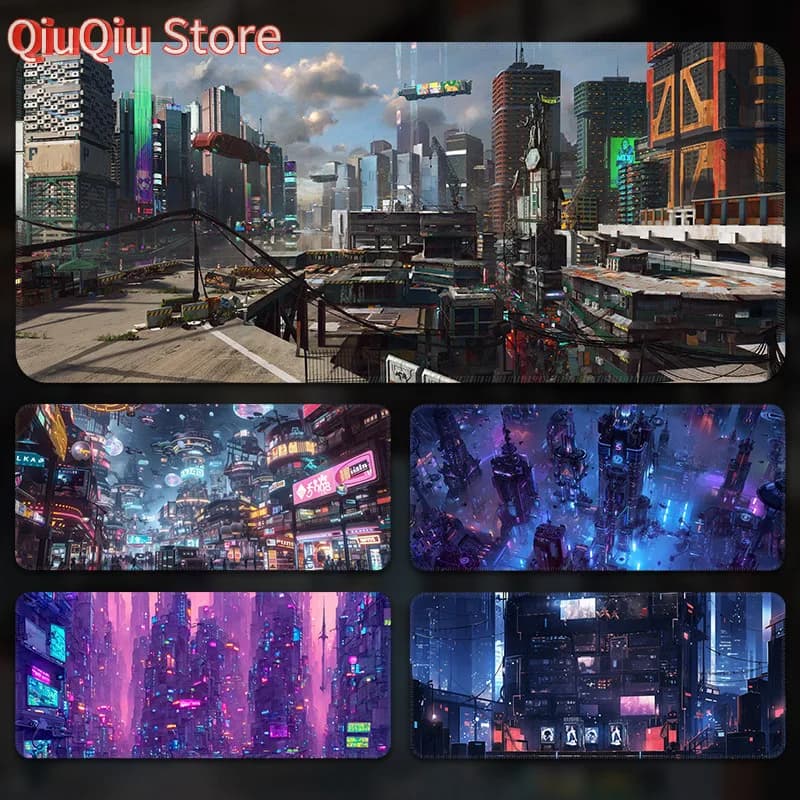 Tappetino per mouse stile Cyberpunk Gioco per ragazzi di grandi dimensioni Computer da gioco Desktop Tappetino per tastiera da ufficio