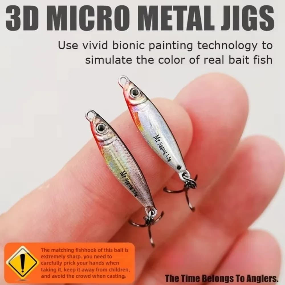 Iron Plate Micro Sized Bait 3D Design Mini Size Metal Cast Jig Spoon 1.5g 3g 5g Weight Metal Material Micro Sequin Fishing Lures