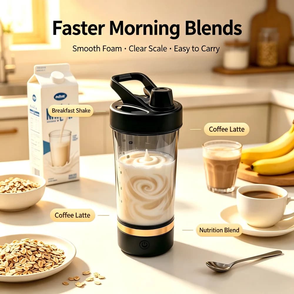 Electric mixing cup, USB rechargeable, fully automatic mixing, sports portable milkshake protein powder shaking cup