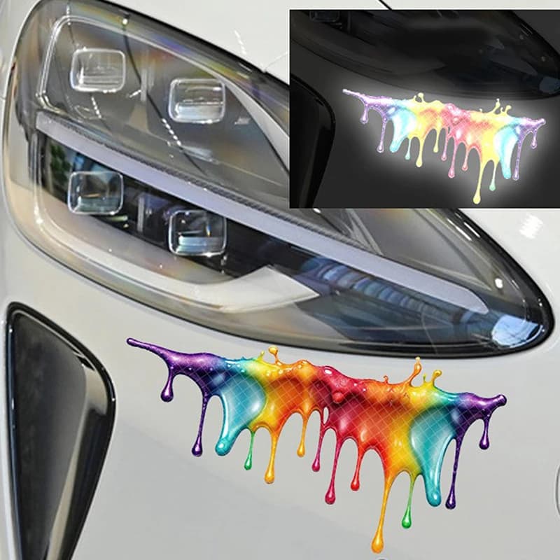 Creativo divertente vernice satirica fluida colorata dopamina adesivi per auto in vinile impermeabile adesivi per casco per computer portatile per moto