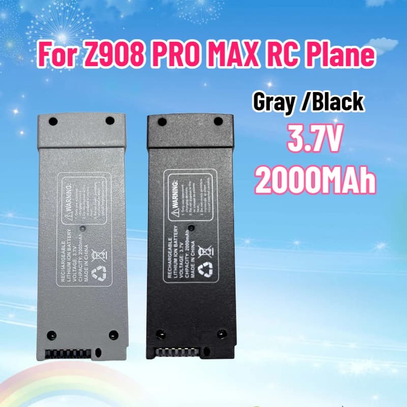 Batteria 3.7V 2000MAh Z908 Pro MAX per Z908 PRO MAX RC Aereo Z908 MAX Batteria grigia Quadcopter Parti di elicotteri