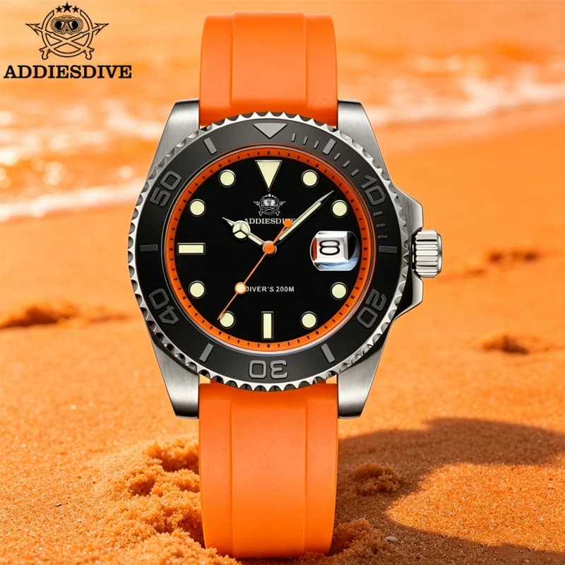 ADDIESDIVE Orologio da uomo 200m impermeabile Japan 2115 Orologio da polso al quarzo con lunetta in ceramica BGW9 Orologio di lusso luminoso in acciaio inossidabile 316L