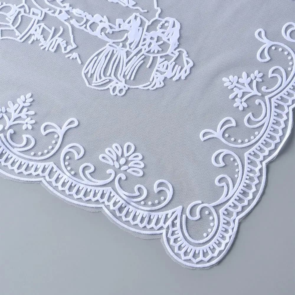 Elegant Embroidered Flower Lace Scarf Breathable Mesh Lightweight Female Headscarf Long Sunscreen Shawl Summer