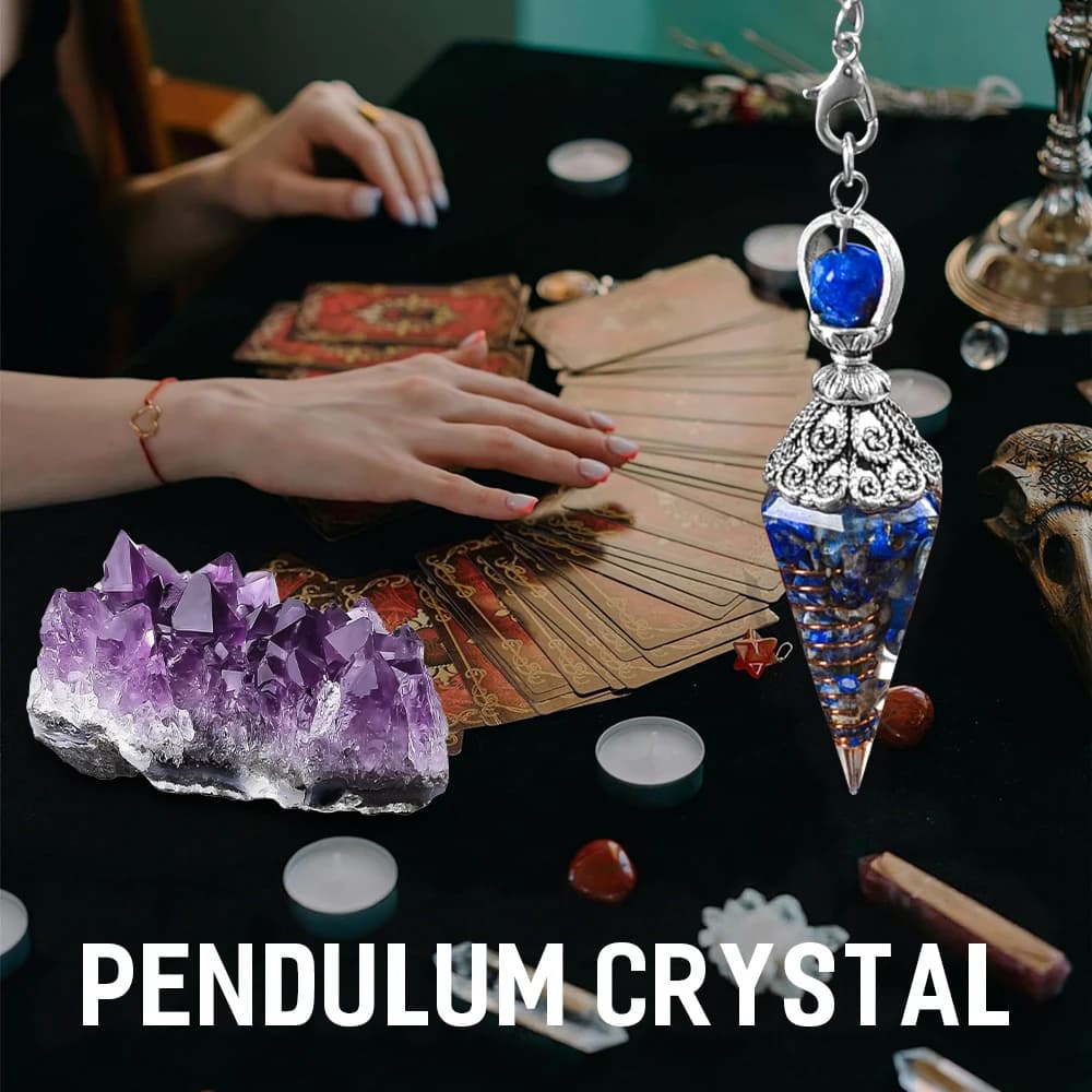 2 grappoli di cristallo abbinati a pietre di cristallo curative a pendolo spirituale, accessori per l'equilibrio dell'energia magica, strumenti per la divinazione