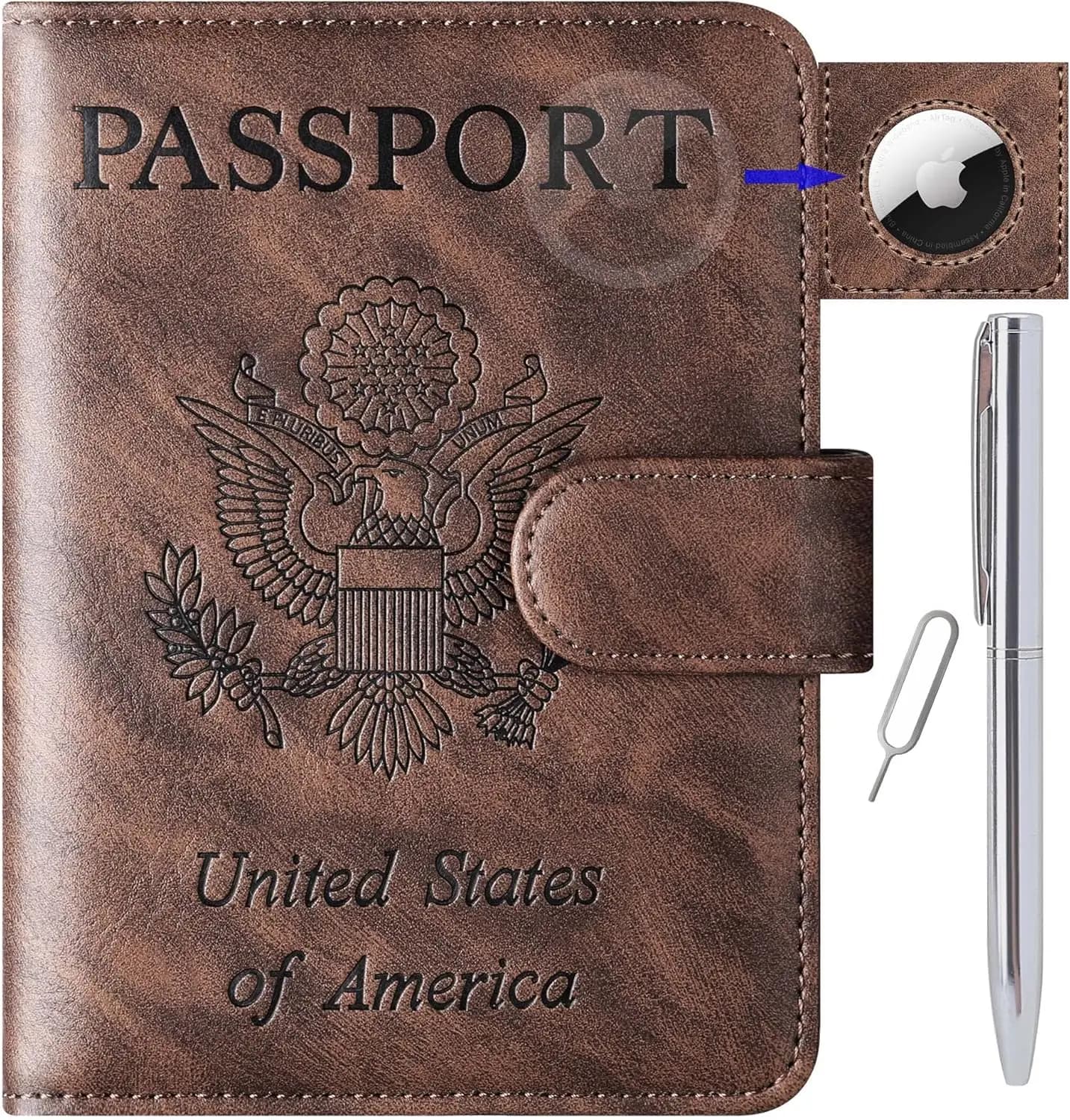 Porta Passaporto in Pelle con Protezione RFID per Viaggi, Accessorio Essenziale per Bagagli, Unisex
