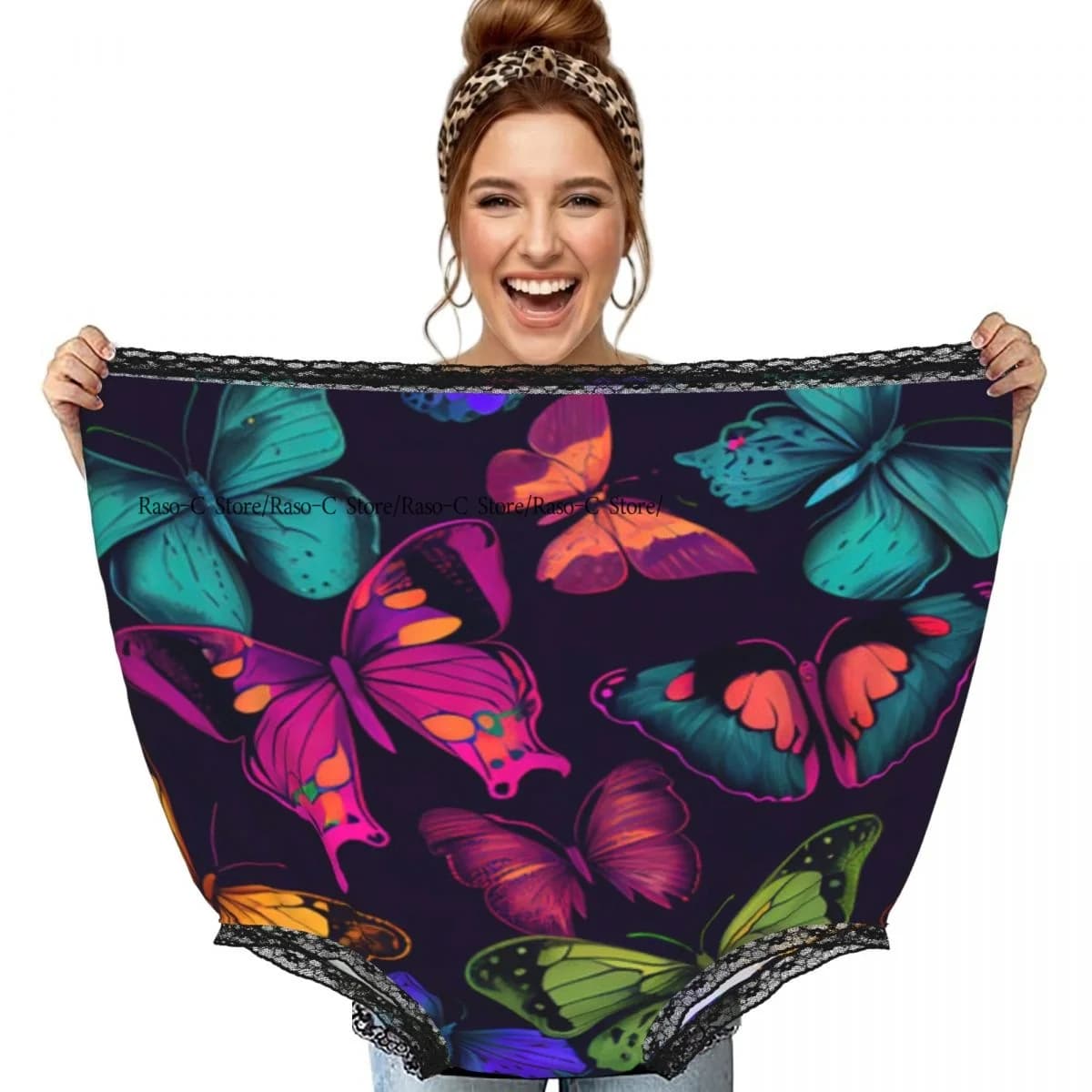Funny Granny Underwear Beautiful Butterfly Gag Gift Granny Panties