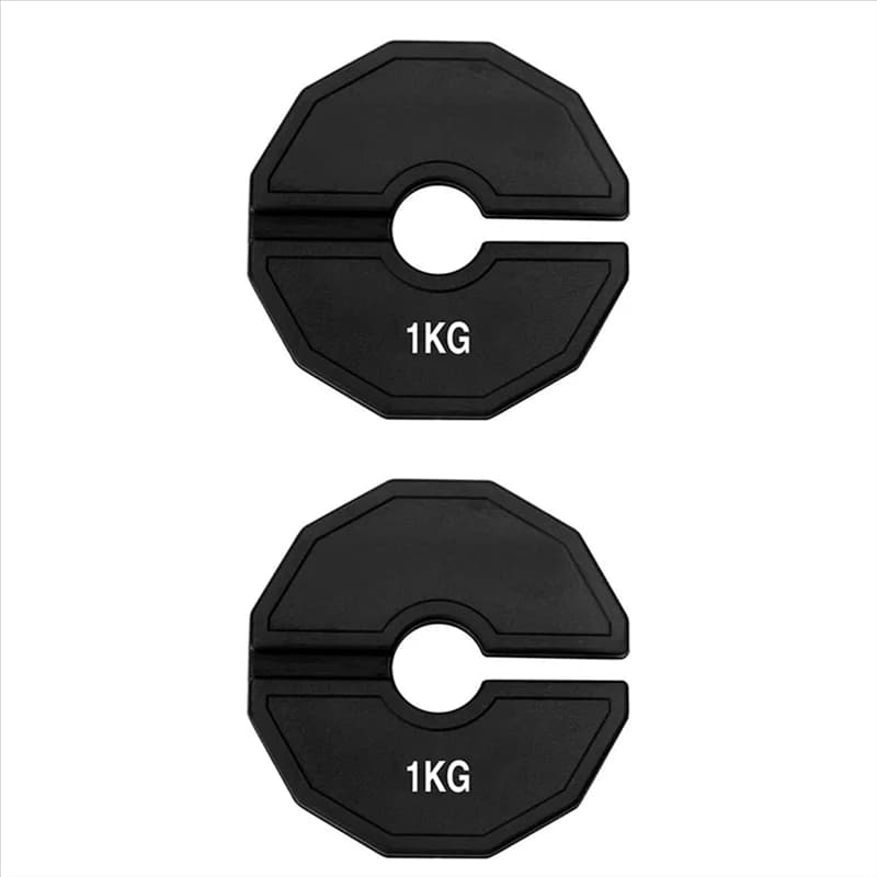 Rubber Fractional Weight Plates 2PCS 1KG Gym Micro Plates Dumbbell Weight Plate Add-On Change Black