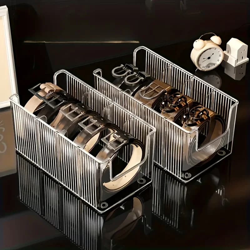 Belt Organizers and Detachable Compartments - Transparent Stylish Wardrobe Storage Boxes for Belts, Scarves and Ties