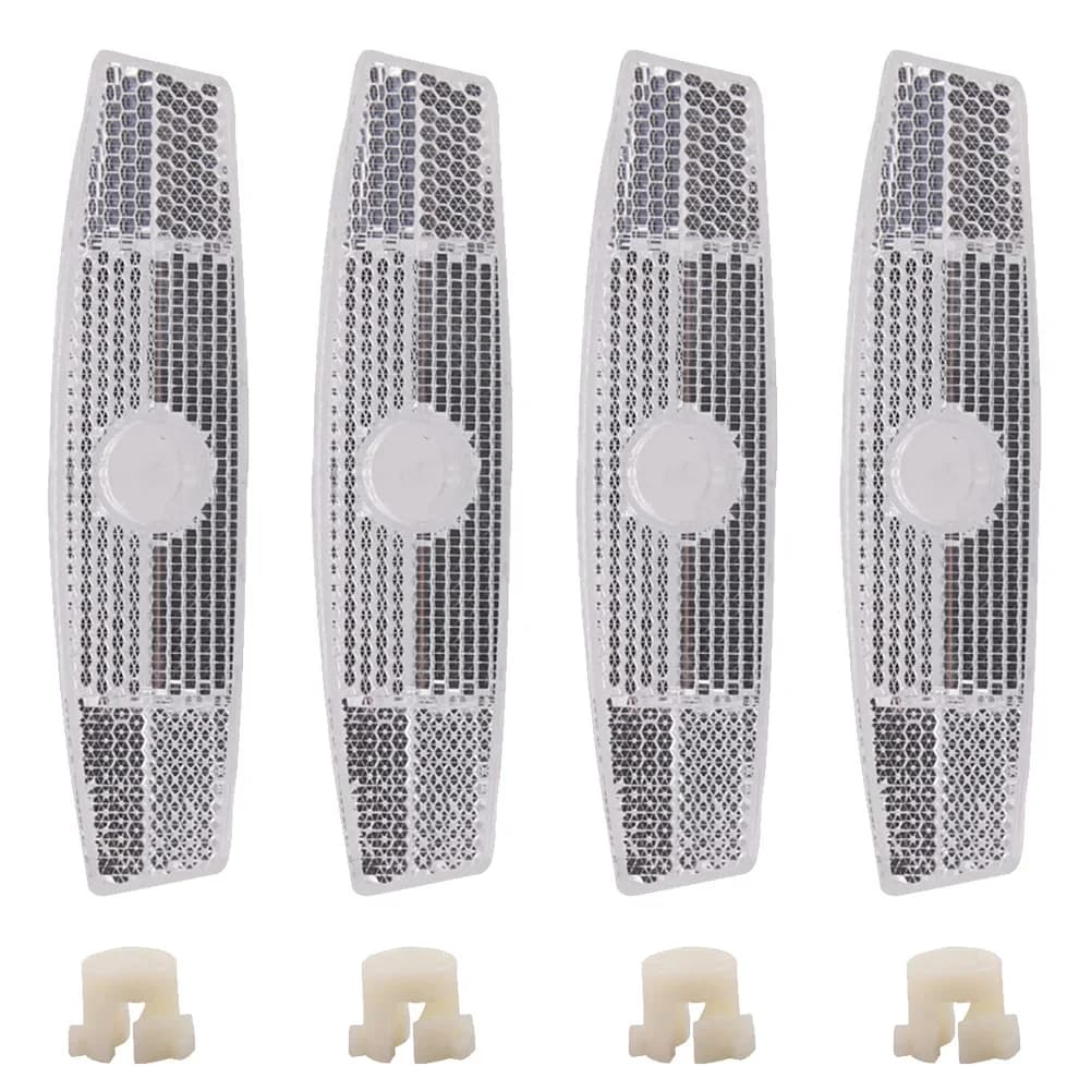 4x Reflective Bicycle Stickers, Safety Lights, Wheel Reflectors, Yellow and White