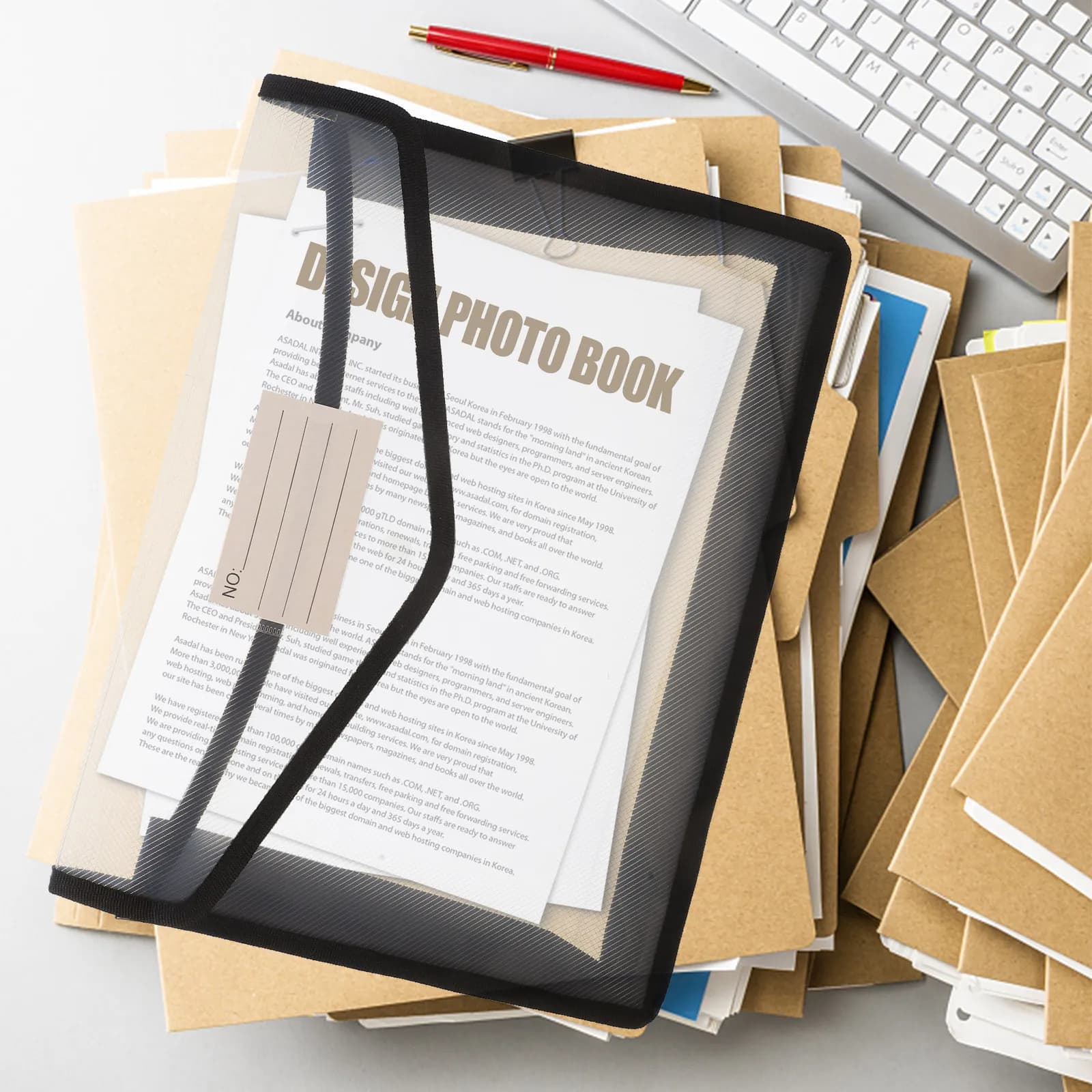 2 Pezzi Portadocumenti Organizzatore Resistente all'Usura per Ufficio, Porta Documenti A4, Ricevute, Fatture e Carte