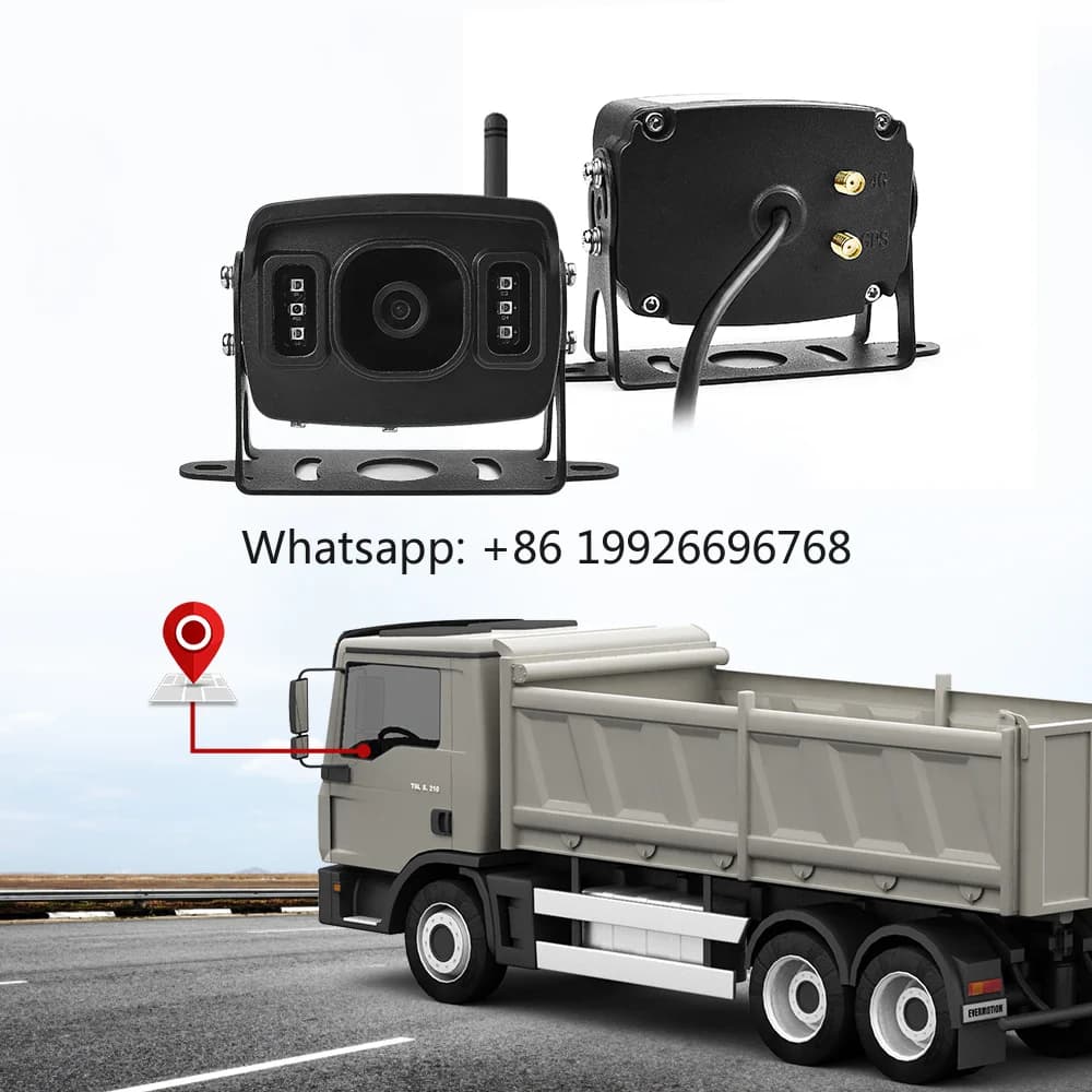 Sistema DVR con Telecamera Posteriore Wireless 4G GPS, Dash Cam Impermeabile IP68, Visione Notturna IR 720P/1080P, Telecamera di Retromarcia con Beidou