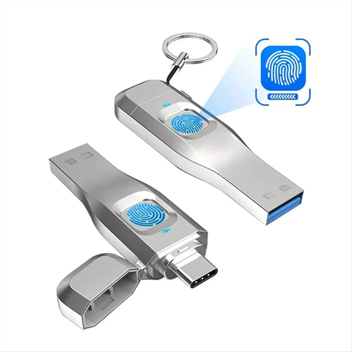 Chiavetta USB OTG in metallo con impronta digitale AAA87 USB 3.0 tipo C per blocco telefono portatile Thumbdrive Jump disco USB 32G