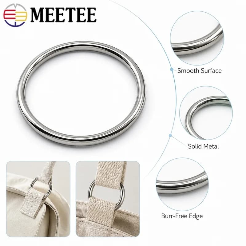 5Pcs/10Pcs/20Pcs ID15-100mm Stainless Steel O Ring Buckles Connector Hoops for Bag Strap Webbing Loop Pet Collar Keychain Repair