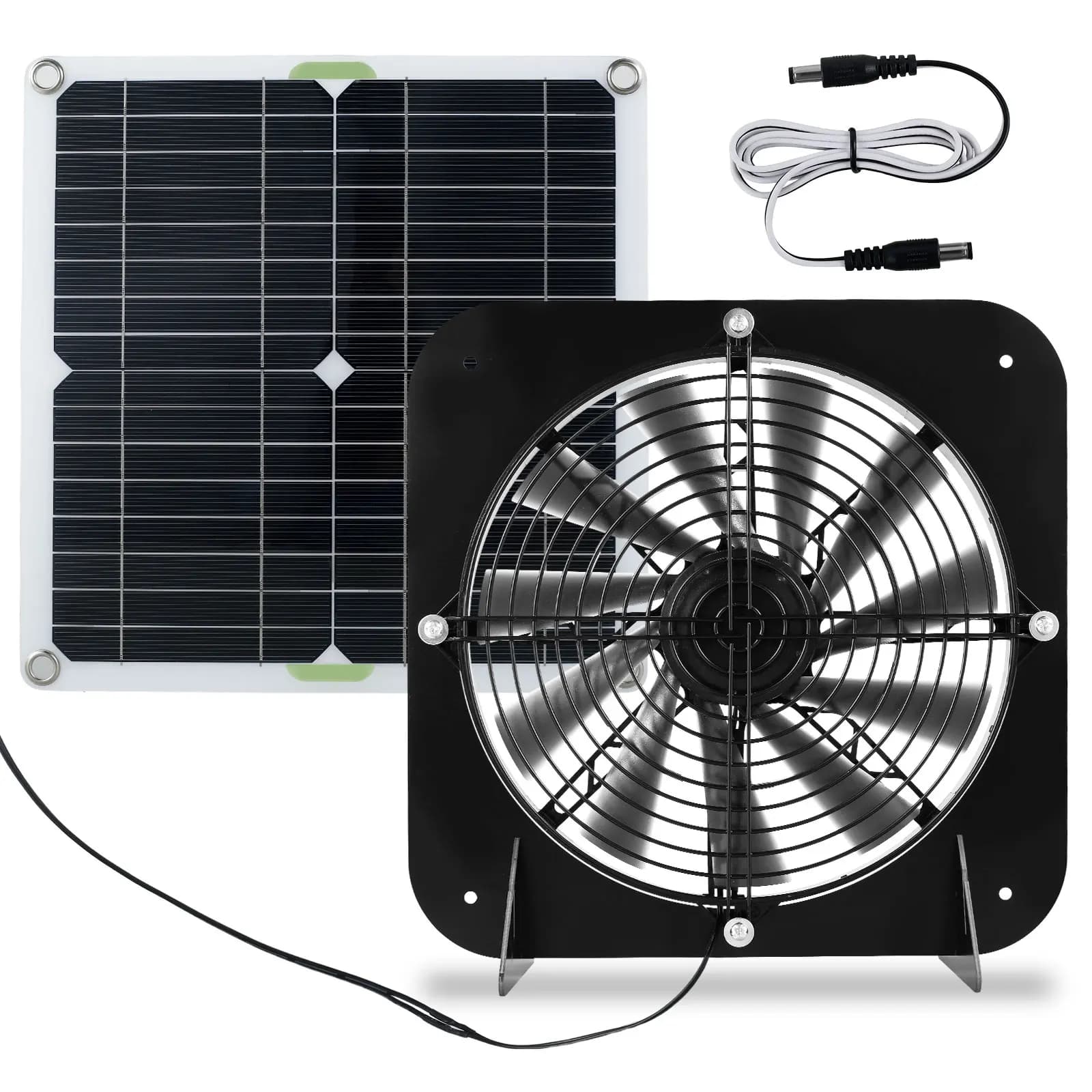 Kit ventola ad energia solare da 100 W 12 V V Ventole di ventilazione solare impermeabili IP65 Kit pannello solare con doppia ventola per serra di pollame