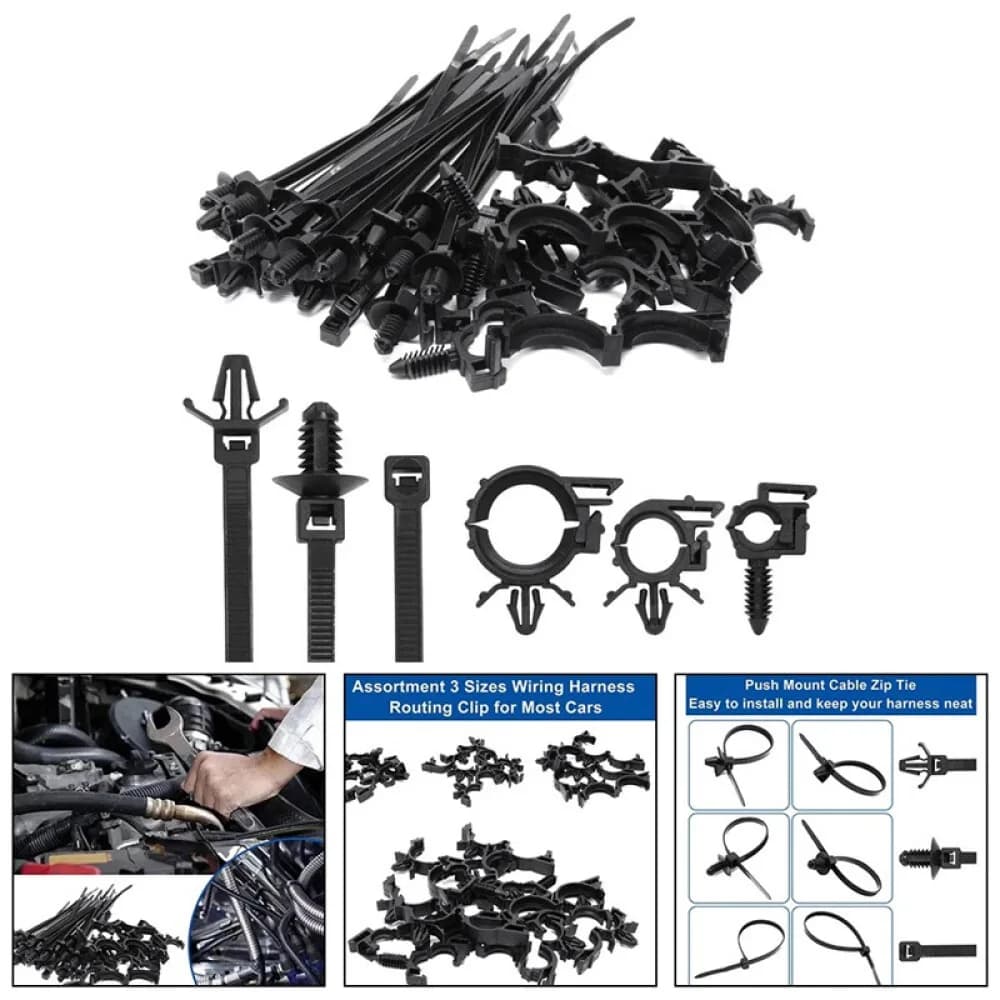 45 Vehicle Electronic Wire Fastener Clamps Nylon Cable Organizer For Car Audio Amplifier Harness Management Components