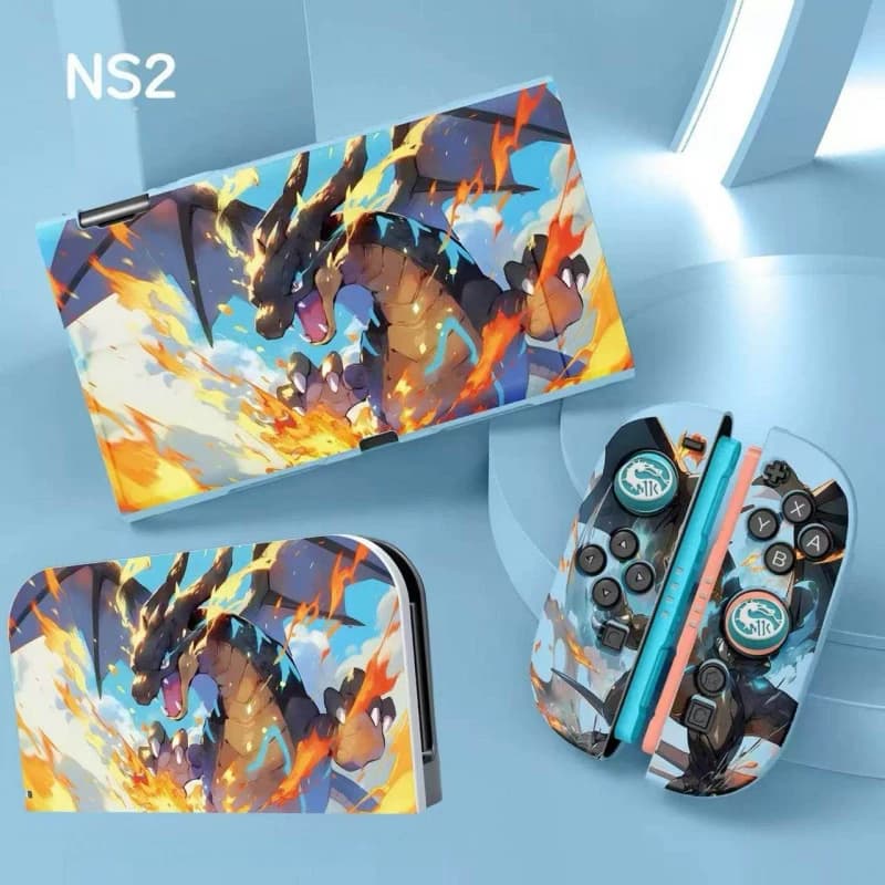 Pokemon Gengar Cartoon Protective Case for Nintendo Switch 2 Console And Joy-Cons Anime Pikachu Charizard Eevee Gamepads Dock
