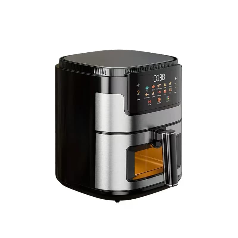 Nuovo Modello 2026 Friggitrice ad Aria Visibile da 15L 1400W con Schermo Touch a Colori, Friggitrice Elettrica con Superficie Liscia, 110V 220V