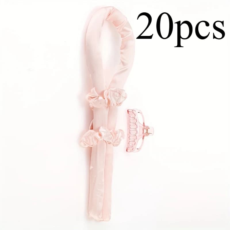20pcs Heatless Curling Rod Headband No Heat Silk Curls Ribbon Hair Rollers Sleeping Soft Headband Lazy Hair Curlers Hair Styling