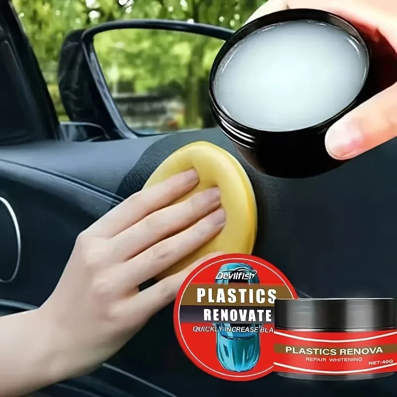 Pasta multifunzionale per ristrutturazione di interni auto - per interni neri e cera per cruscotti, rivestimento per ristrutturazione di pneumatici per auto, cura degli interni