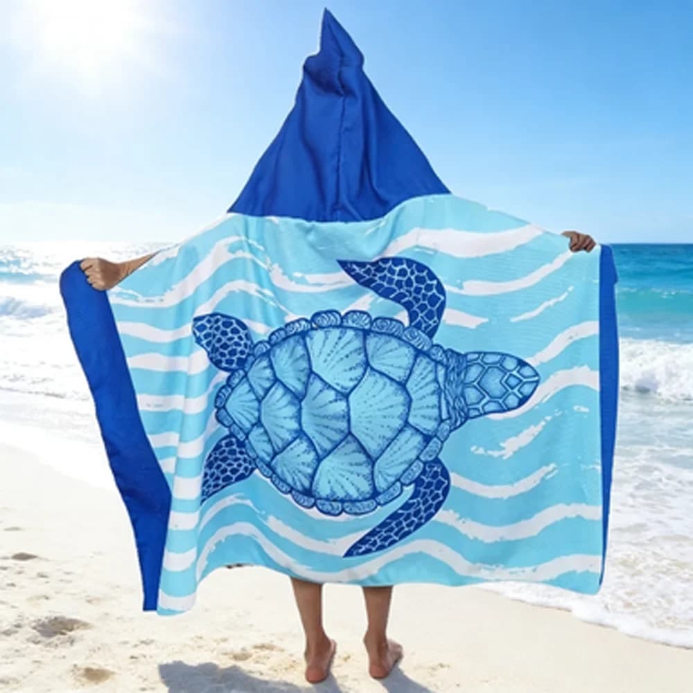 Kids Beach Towel, Swimming Pool Bathrobe, Children's Towel, Baby Surf Poncho, Big Towel with Animals Cartoon 60X60cm