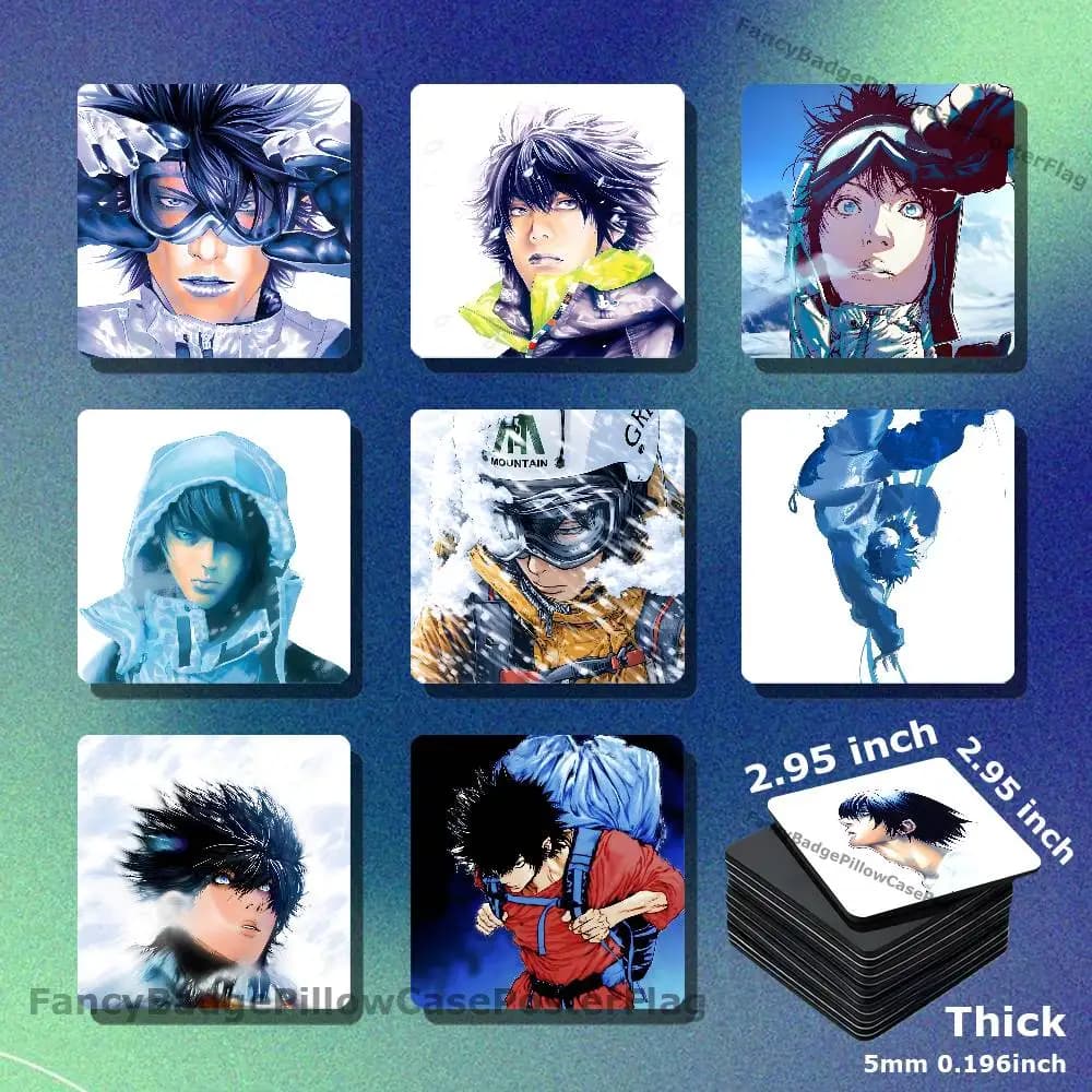 The C-Climber K2 Mori Acrylic Refrigerator Magnets Square Tiles with Magnetic Sheets for Home Decoration