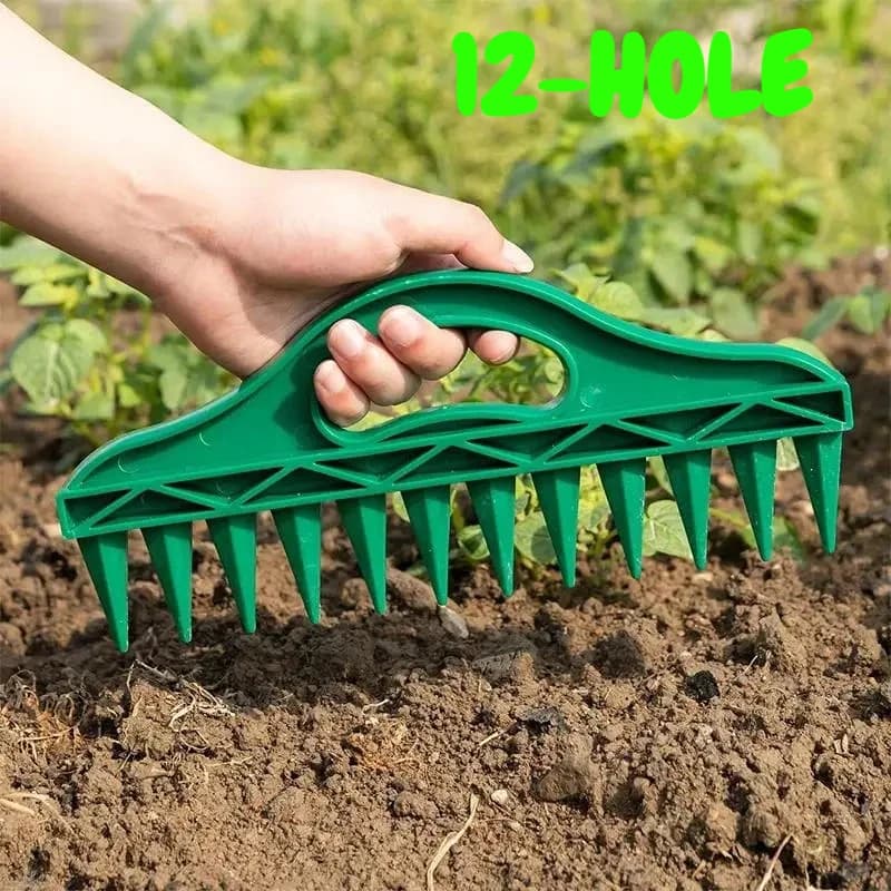 12-hole seminator and spacer for garden plants, with sharpener and efficient digging for planting vegetables and flowers