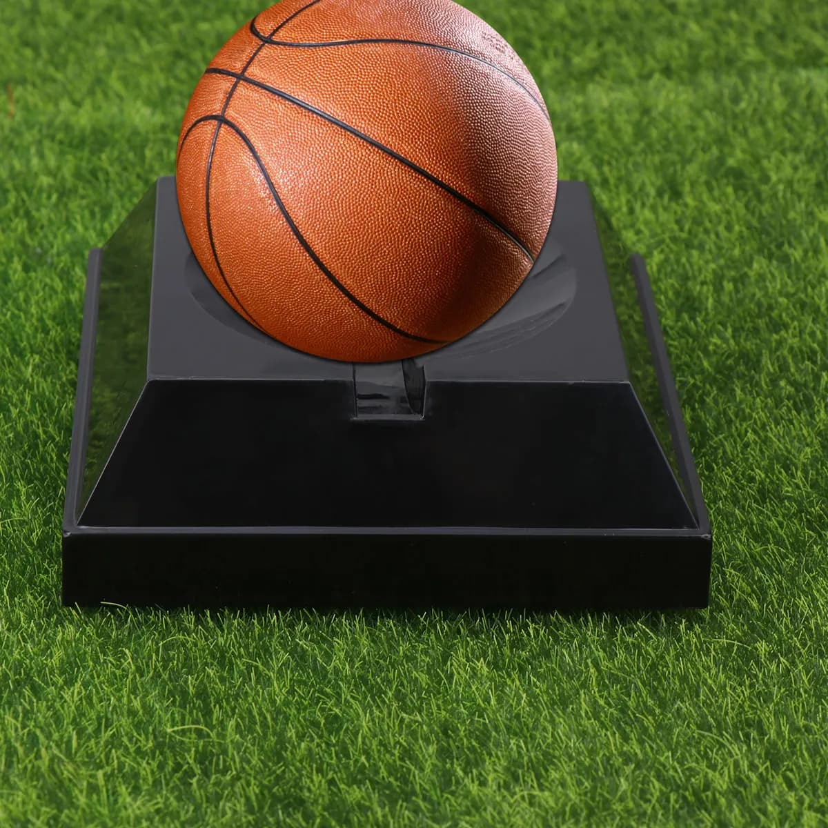 Supporto per Palloni con Base Quadrata Nera, Espositore per Pallacanestro, Calcio, Pallavolo, Bowling e Altri Sport