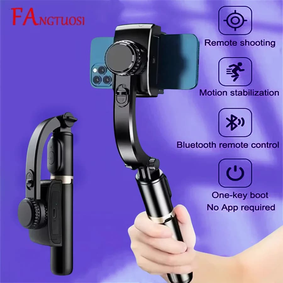 FANGTUOSI nuovo stabilizzatore gimbal portatile monopiede con otturatore Bluetooth per IOS Android Wireless 360 ° rotazione Treppiede per selfie stick
