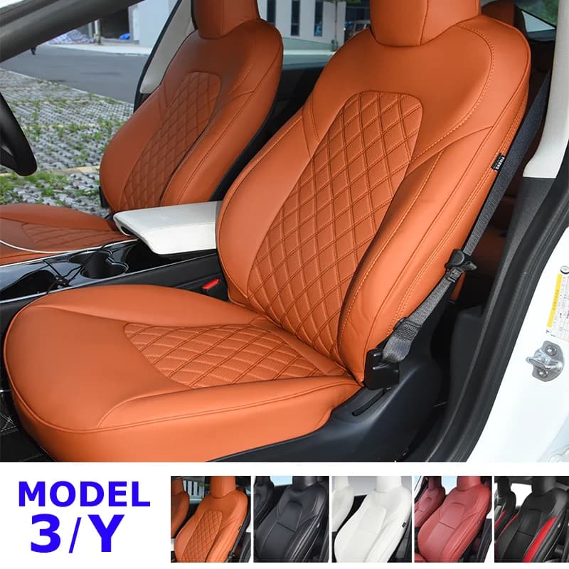 Complete set of factory wholesale brown car seat covers for Tesla Model 3 Y Dirty resistant indoor waterproof accessories for four seasons