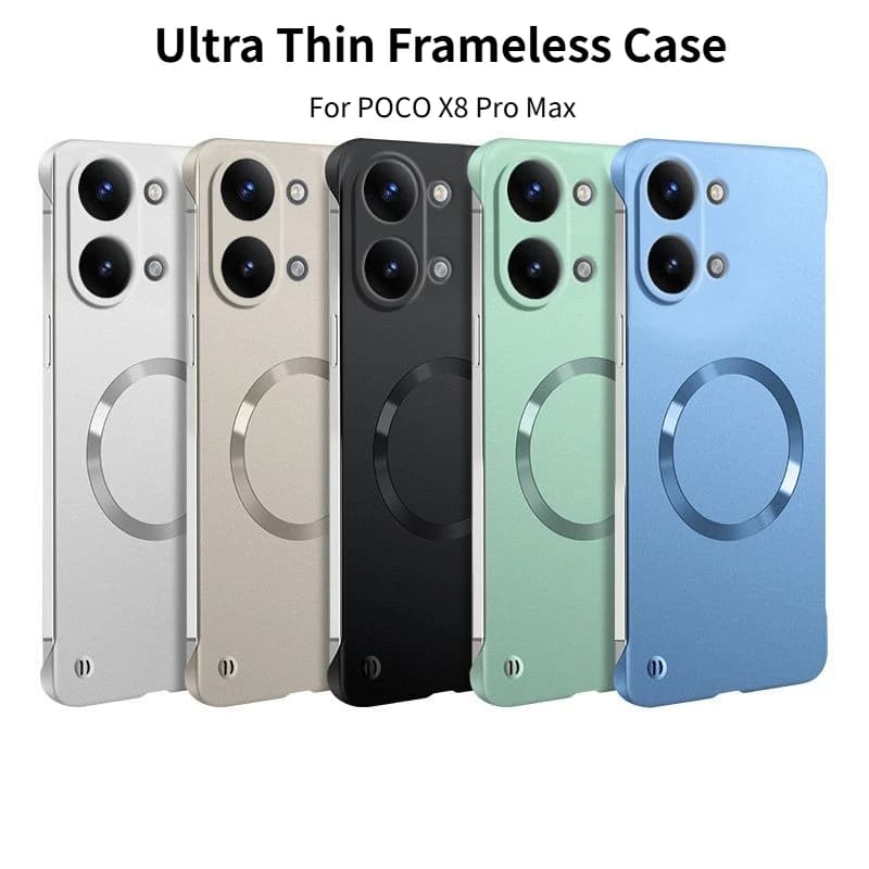 Custodia di lusso sottile con vernice metallizzata per Xiaomi Poco X8 Pro Max X7 F8 Ultra F7 Pro M8 Pro F6 X6, cover magnetica antiurto senza cornice