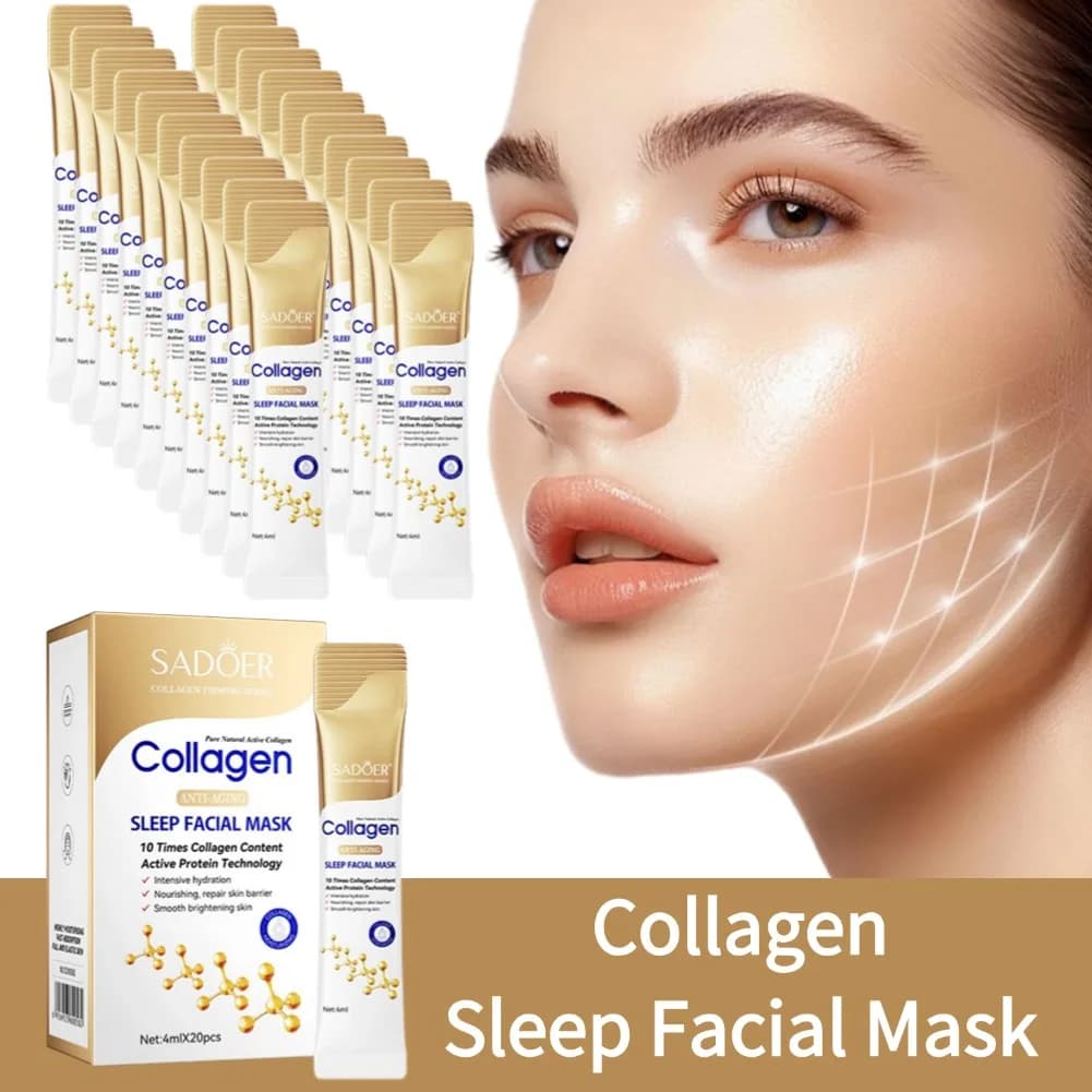 80 pcs SADOER Collagen Sleeping Masks for Face Skin Care Moisturizing Shaking Moisturizing Mask Face Skin Care